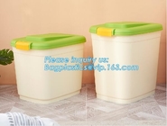 wheelie plastic airtight set 3-piece pet food container, 20KG 53L pet food pp plastic box container for storage, bagease