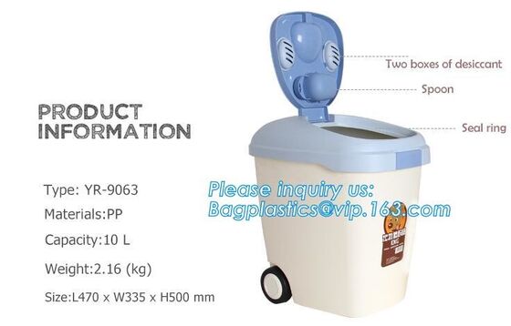 Pet Food Large Container Dog Cat Animal Storage Bin Dry Feed Seed 30L Containers, 10L Plastic Pet Dog Food Storage Conta