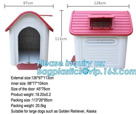 pet cage , plastic dog house with lock , dog house with steel door, Plastic Dog Outdoor Pet House, Home Indoor Outdoor E