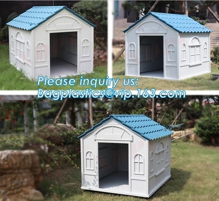 Home Indoor Outdoor Eco Friendly Dog House, Wholesale blue indoor outdoor plastic pet dog house, Kennel with window, cat