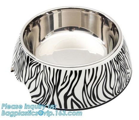 Premium Colorful Dog Water Food Bowl, Dog Food Bowls Pet Feeder Bowls with Mat, Bamboo fiber durable dog feeding covered