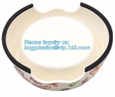 Premium Colorful Dog Water Food Bowl, Dog Food Bowls Pet Feeder Bowls with Mat, Bamboo fiber durable dog feeding covered