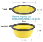 Food Water Feeder Silicone Portable Folding collapsible dog bowl, pocket foldable silicone travel pet food dog bowl, bag
