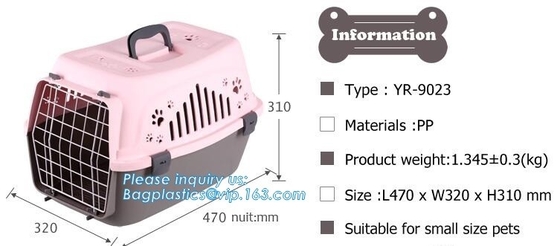 Transport Box Pet Air Box Travel Carrier Cages Portable Plastic Dog Carrier, Dog Box Cages------Durable Plastic Aviation