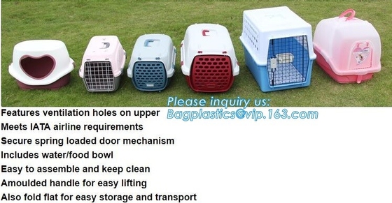 Transport Box Pet Air Box Travel Carrier Cages Portable Plastic Dog Carrier, Dog Box Cages------Durable Plastic Aviation