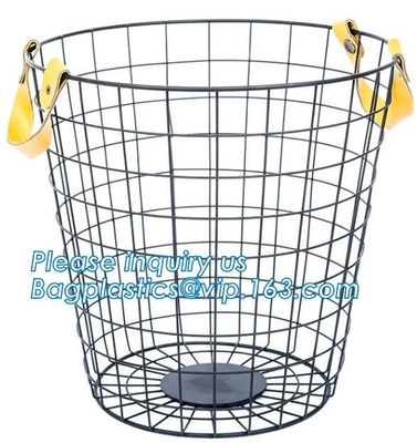 Wholesale china trade decorative laundry metal wire material storage basket, Storage Metal Wire Fruit Basket hanging wir