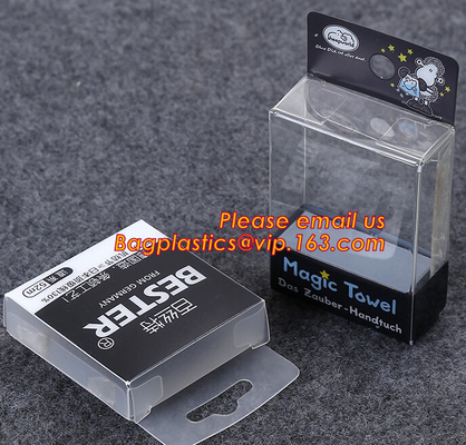 frosted plastic box with hanging hole, Plastic folding box custom PET/PVC/PS folding box