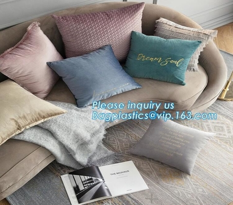 Latest design simple solid color pillow home decor cotton cushion cover,Cotton Embroidery Geometric Car Sofa Chair Bed T
