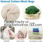 Green Supermarket Shopping Cotton Net bags, Mix Color Narrow Long Handle Cotton Net Shopping Bag, Bagease, Bagplastics
