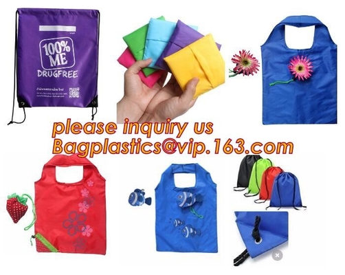 Reusable Bags Bolsas Ecologicas Plegables Printing Foldable Polyester Drawstring Shopping Bags TYVEK BAGS TYVEK SACK