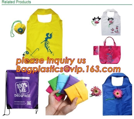 Reusable Bags Bolsas Ecologicas Plegables Printing Foldable Polyester Drawstring Shopping Bags TYVEK BAGS TYVEK SACK