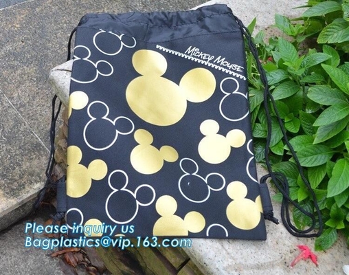 Fashionable 420D Custom Logo Polyester Drawstring Bag,customized updated non woven polyester tote drawstring bag bagease