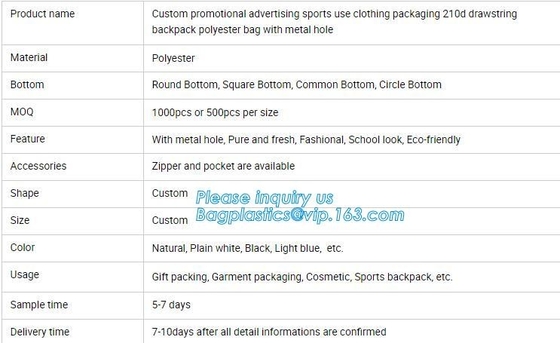 Custom Laundry Polyester Waterproof Drawstring Cosmetic Bag,custom long handle polyester supermarket shopping bag pack