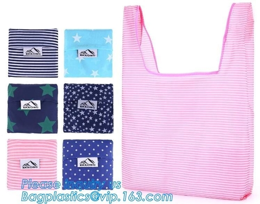 factory price custom cute animal design 190T polyester shopping bag foldable,reusable promotional folding foldable polye