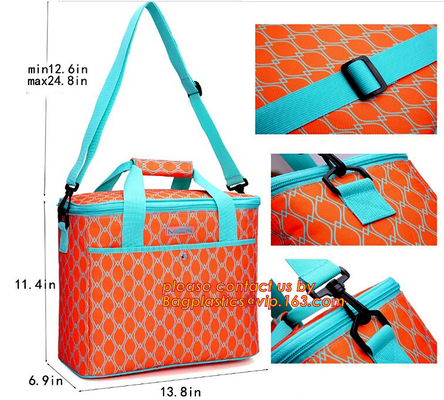 Frozen Food Insulated Cooler Bag Food Delivery, Sturdy Zipper, Foldable, Washable, Heavy Duty, Stands Upright, Completel