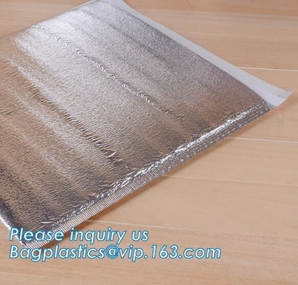 Reusable aluminium foil thermal insulation material cooler bag for picnic with Strapping tape closureRecycled PP Woven Plast