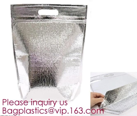 printing zipper closure 100gsm virgin non woven thermal insulation cooler bag,Cooler bag Soft Thermal Lined Coolers Back