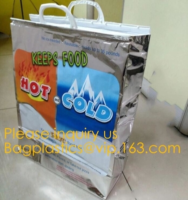 large aluminum foil material thermal insulate cooler bag,insulated jute cooler bag for delivery food cooler bag aluminiu