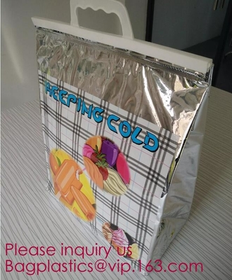 Aluminum Foil Cooler Bag Thermal Bag for Fruit Chocolate Frozen Food Delivery,Cooler Bag 4inches, 6inchs, 8inchs, 10inch