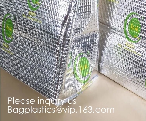 Custom Frozen Food Insulation Foil Liner Aluminum Foil Bubble Thermal Insulation Bag,Imprint Portable Non-Woven Large In