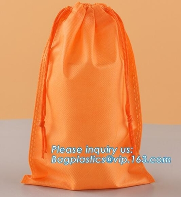 Wholesale Promotion Portable Gift Small Non Woven Drawstring Bag， Non woven drawstring pocket shoes bag , Clothes bag ,f