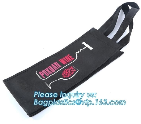 Custom logo nonwoven bag, non woven bag printing, woven bag for wine, Colorful high quality gloss laminated custom non w