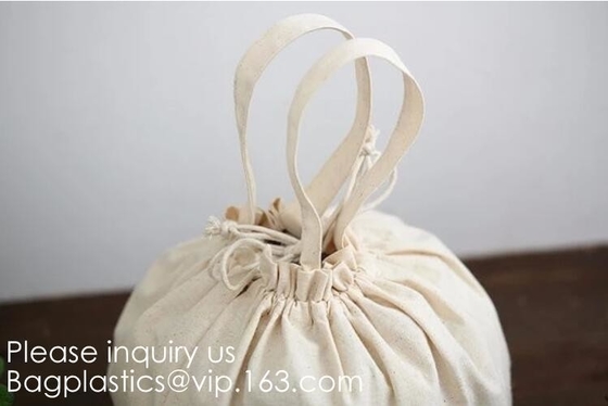 Natural Beige Thick Canvas Drawstring Pouches Produce Bags Muslin Bags Gift Bags Sacks Sachet Bags for Jewelry Candy Fav