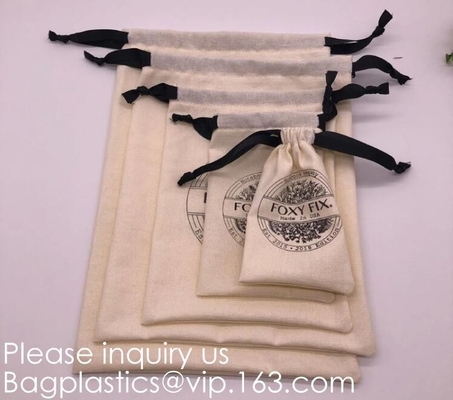 Natural Beige Thick Canvas Drawstring Pouches Produce Bags Muslin Bags Gift Bags Sacks Sachet Bags for Jewelry Candy Fav