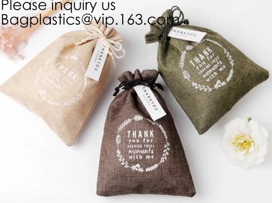 Brulap Candy Bags with String Birthday Wedding Party Gift Bags Jewlery Pouches DIY Craft Party Favor Jute Gift Bag Sack