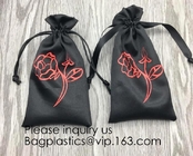 Beige Satin Drawstring Bag For Shoe,Purple Satin Pouch With Ribbon,Logo Satin Drawstring Bag,Hair Extension Bag , Gift W