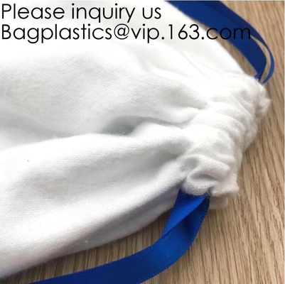 White Brushed Cotton Twill Drawstring Bag For Packaging,Cotton Flannel Dust bag,Pure White Cotton Flannel Packaging Bag