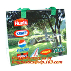 eco reusable pp woven shopping bag with logo design, eco-friendly cheap promotional shopping give away spunbond pp color