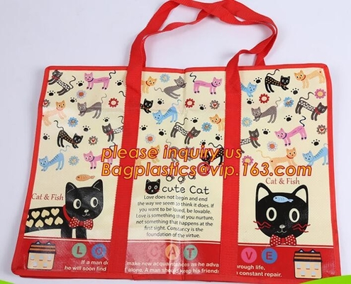 Color Printed PP Woven Carrying Shopping/Grocery Tote Bag,promotional tote laminated pp non woven gift bag fashion handb