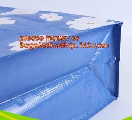 Recycle Ecological Custom Food Packing Ultrasonic polyprolylene Woven Tote Bags, handles promotional shopping bags avail