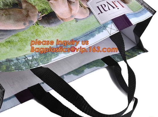 Wholesale eco reusable pp woven shopping bag with logo design,100% recyclable Ecological large capacity Durable fabric