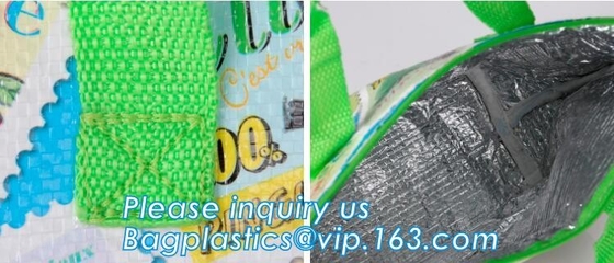 pp woven fabric bags, pp woven cooler bag, customized polyester material, non woven, oem silk screen printing, heat tran