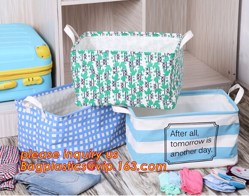 Custom Mini Folding Collapsible Storage Canvas Laundry Basket,Baby toy storage canvas folding storage basket, bagease