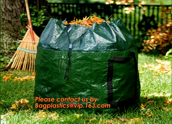 Reuseable Heavy Duty Gardening Bags Lawn Pool Garden Leaf Waste Bag Collapsible Canvas Portable Grass Bin Landscape tote