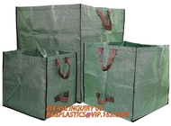 Square Bottom Green Leaf Collector Biodegradable Garden Bags PP WOVEN Fabric garden waste sacks with handles