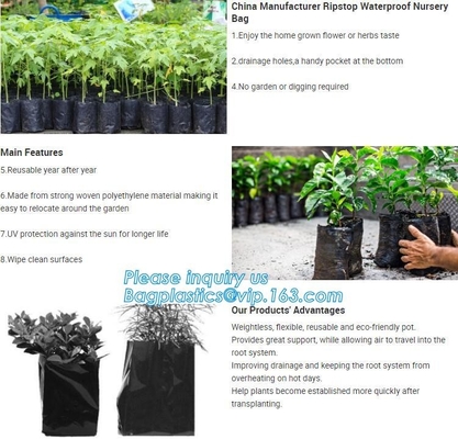 Drain Growing Bags-White Color Grow Bags-100%Virgin Raw PE Planter Bags -25Gallon 150Microns Thickness Planting Bag, PAC
