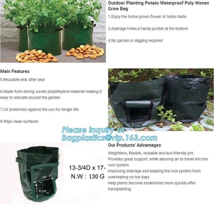 Drain Growing Bags-White Color Grow Bags-100%Virgin Raw PE Planter Bags -25Gallon 150Microns Thickness Planting Bag, PAC