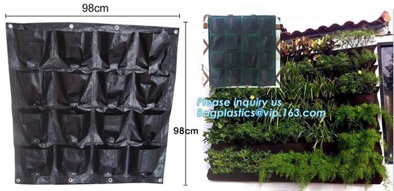 folding retain moisture, indoor outdoor high quality hanging flower bags,4 Pockets Permeable Non-woven fabric 26x65cmx1m