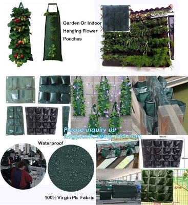 folding retain moisture, indoor outdoor high quality hanging flower bags,4 Pockets Permeable Non-woven fabric 26x65cmx1m