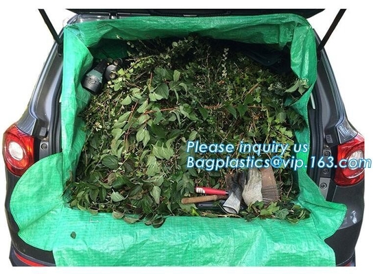 customized waterproof green pe car protector,environmental firendly, car boot liner, reusable, durable,economical,sample