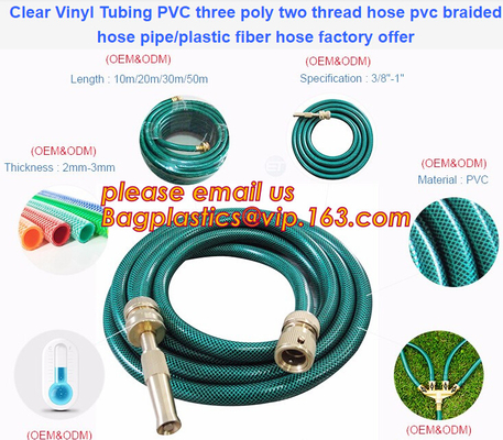 Clear Vinyl Tubing PVC Three Poly Two Thread Hose Pvc Braided Hose Pipe, Plastic Fiber Hose Factory Offer