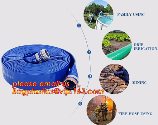 Swimming Pools, Reinforced PVC Discharge Hose, Heavy Duty Lay Flat Pool Drain Water Transferring