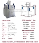 Totally virgin pp material 1 ton woven jumbo big bags FIBC big bag for sand,High tensile strength PP woven FIBC big sale