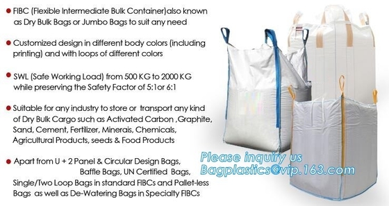 1000kg Feed Grade Waterproof Pp Jumbo Bags Fibc Bag Manufacturers,Feed Grade New Pp Material Sugar Wov