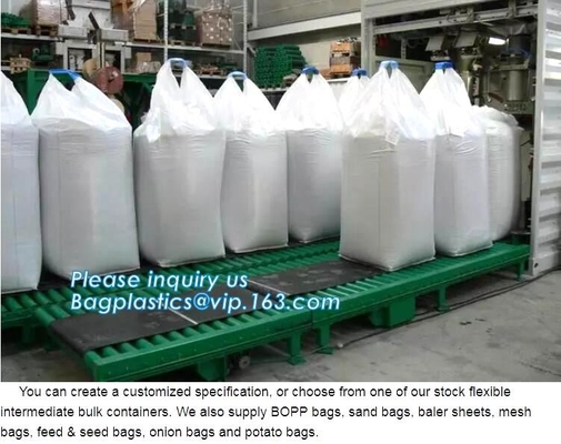 China Factory price 100% new material 1 ton PP bulk bag woven big bag jumbo bags,100% pp woven recycled FIBC big bag