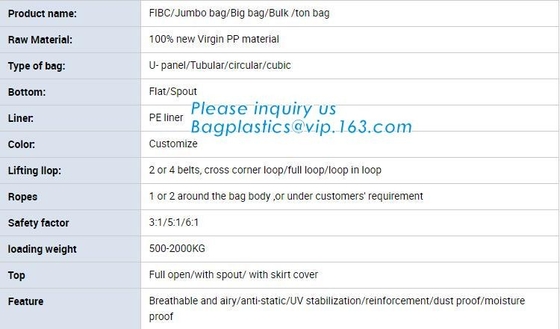 UV Protection Reusable 2000KG Jumbo Plastic Bags Large Capacity PP Woven Big BULK Bags BAGEASE.CN